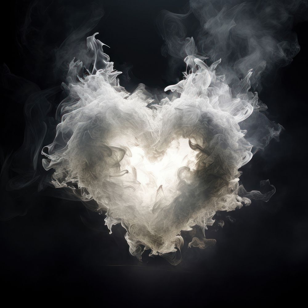 White smoke heartshape portal surreal motion creativity. AI generated Image by rawpixel.
