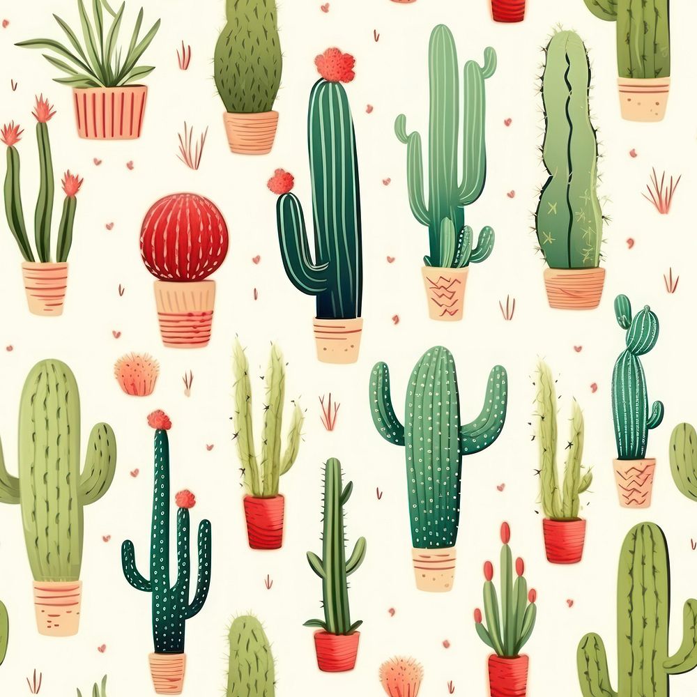 Cactus pattern plant backgrounds. AI generated Image by rawpixel.