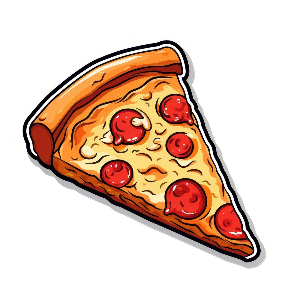 Pizza sticker food confectionery pepperoni. AI generated Image by rawpixel.