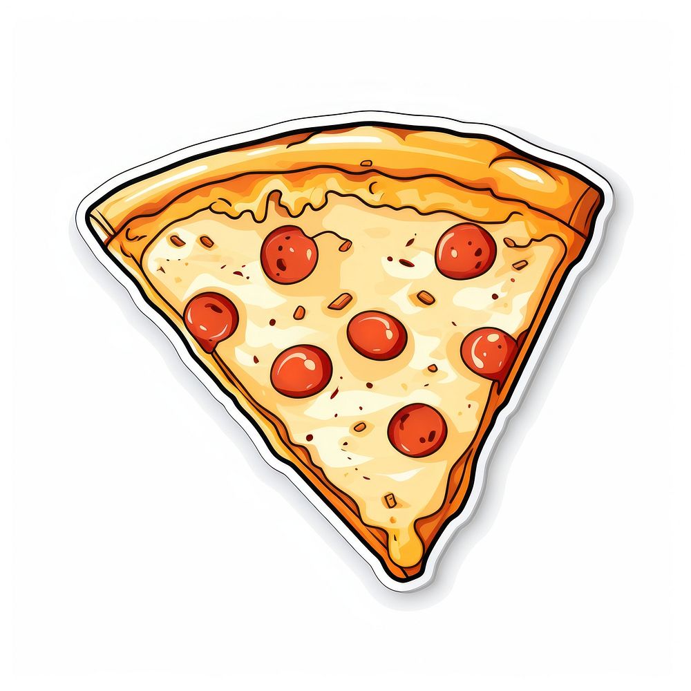 Illustration sticker pizza food pepperoni. AI generated Image by rawpixel.