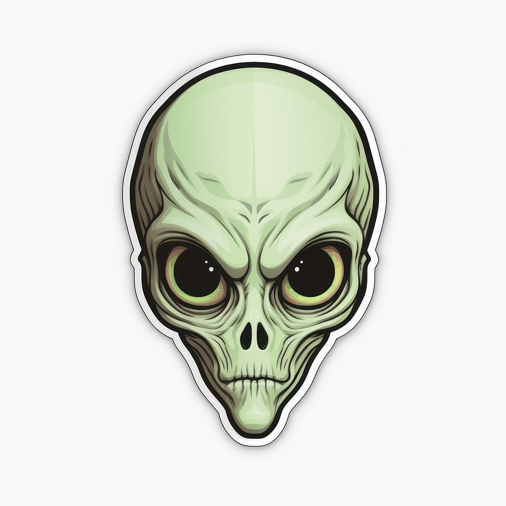 Illustration sticker alien representation science. AI generated Image by rawpixel.