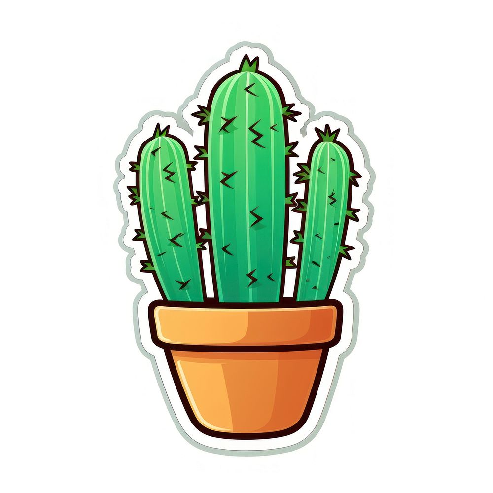 Illustration sticker cactus plant creativity. AI generated Image by rawpixel.