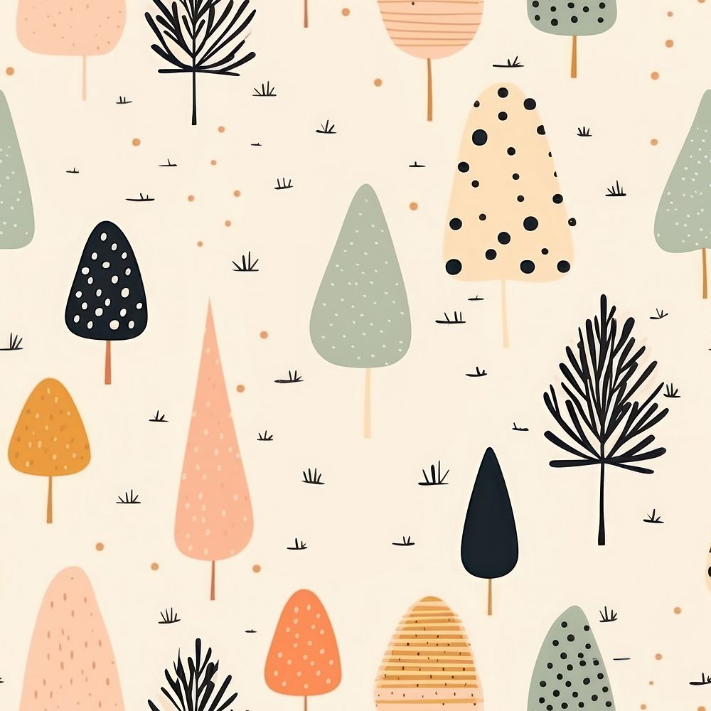 Cute tree pattern tranquility backgrounds. AI generated Image by rawpixel.