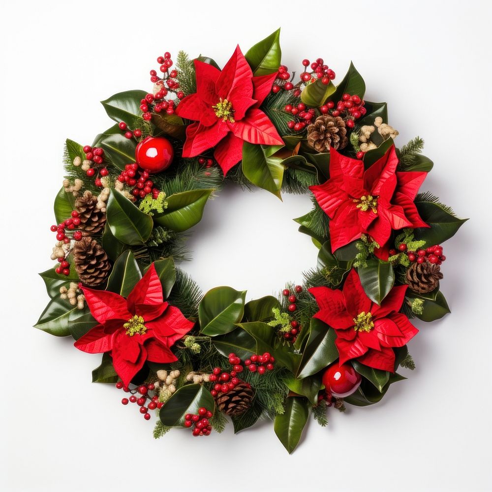 Chirstmas wreath christmas white background celebration. AI generated Image by rawpixel.