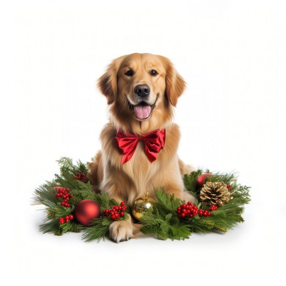 Dog christmas mammal animal. AI generated Image by rawpixel.
