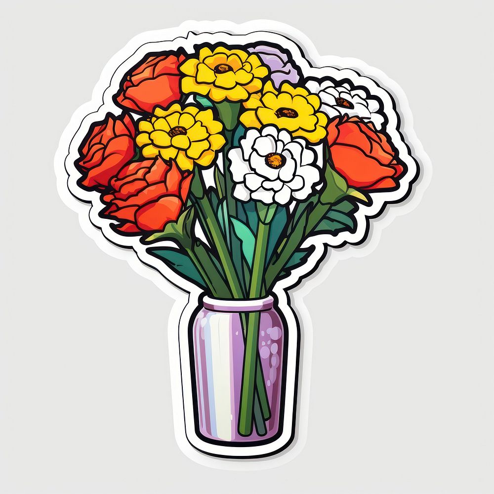 Flower bouquet art plant vase. AI generated Image by rawpixel.
