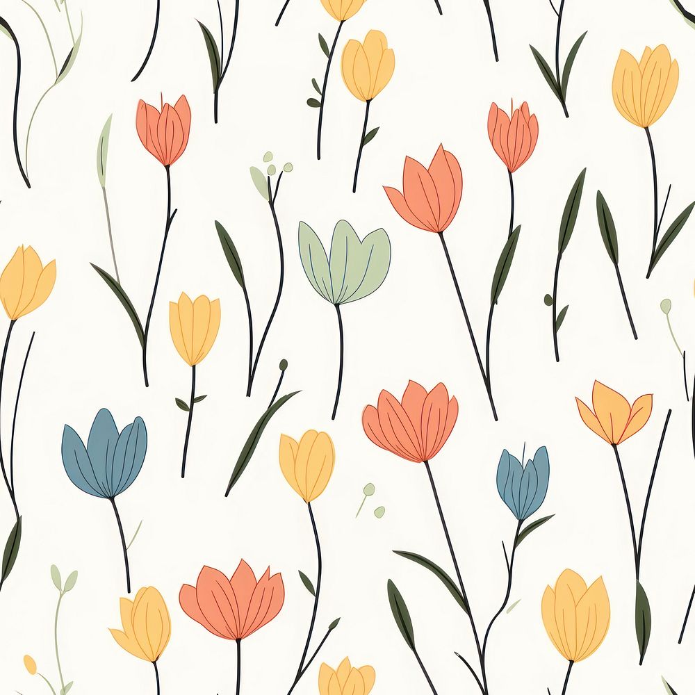 Tulip pattern backgrounds . AI generated Image by rawpixel.