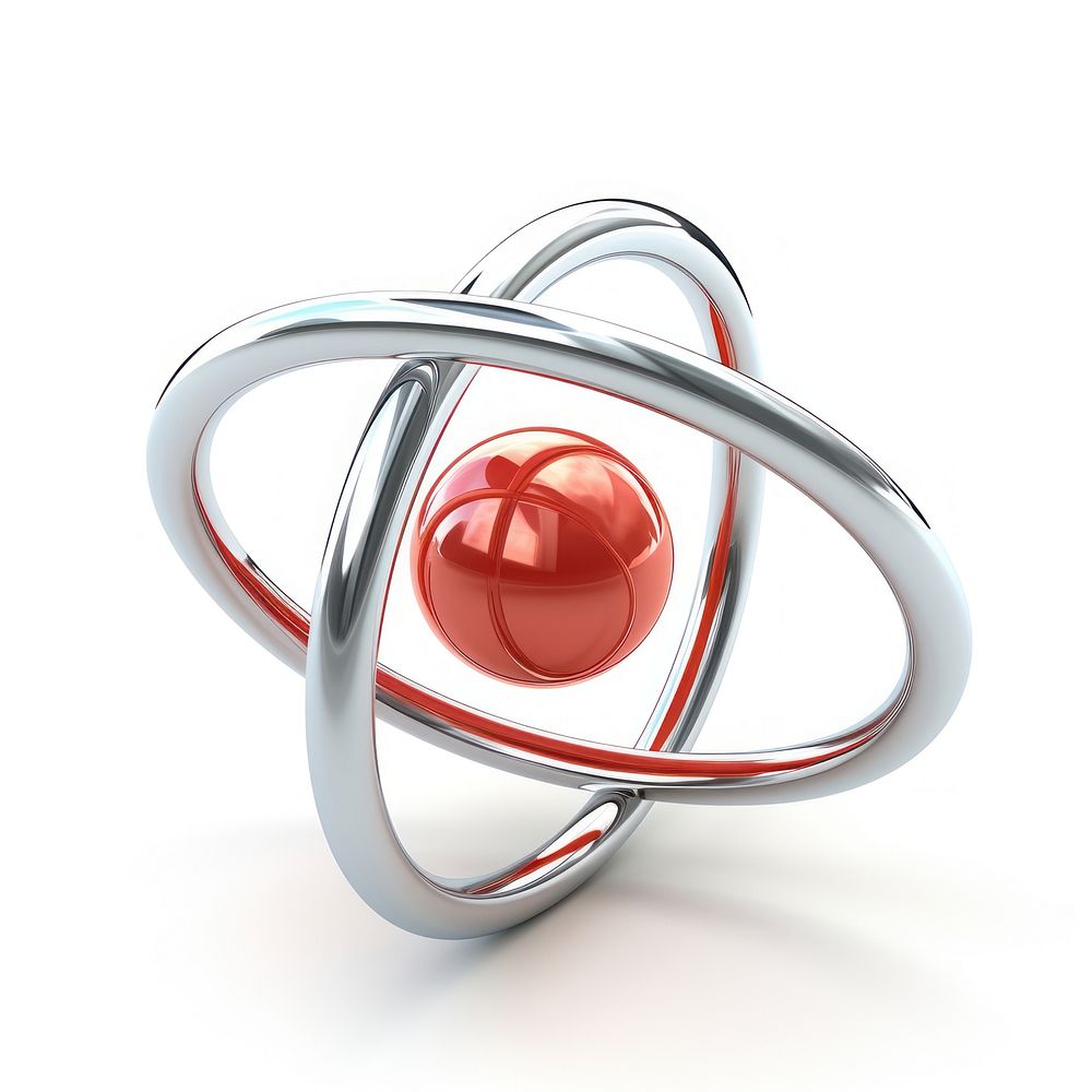 Atom jewelry sphere white background. AI generated Image by rawpixel.