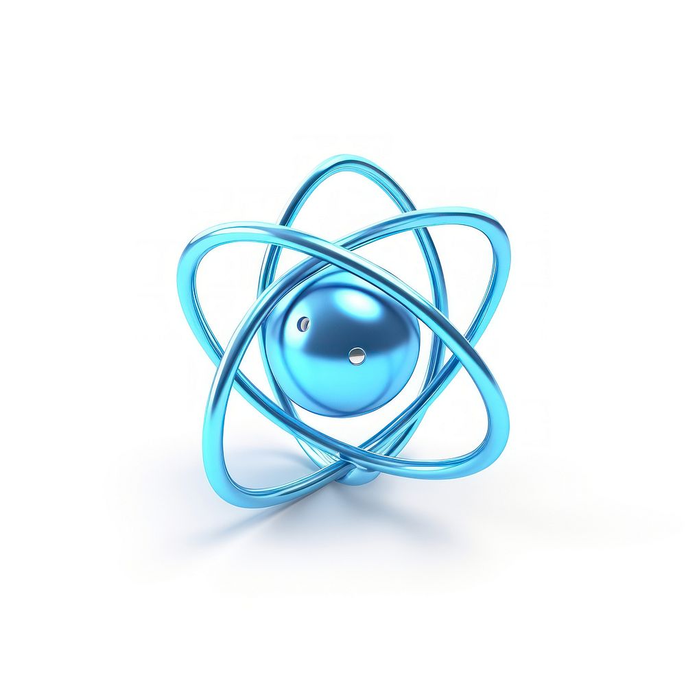 Atom sphere blue white background. AI generated Image by rawpixel.