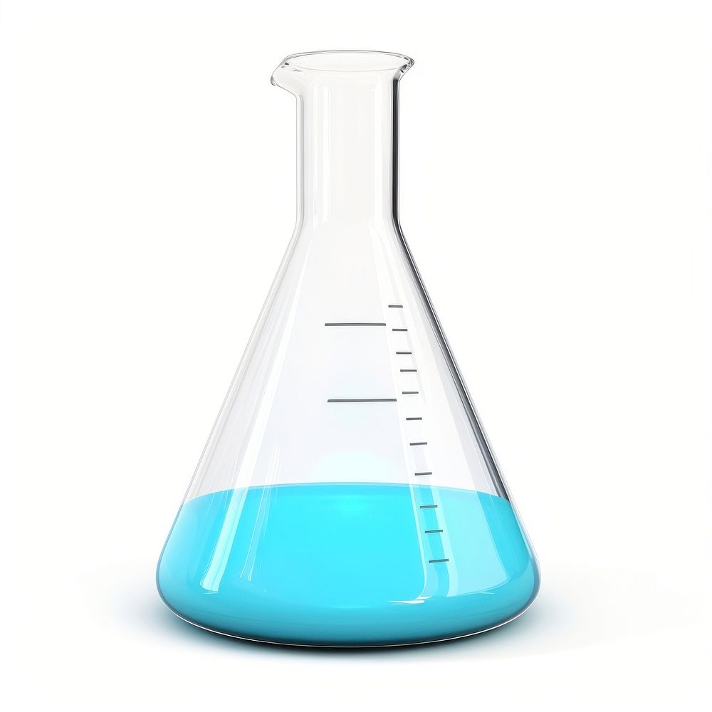 Lab Beaker bottle white background biotechnology. AI generated Image by rawpixel.