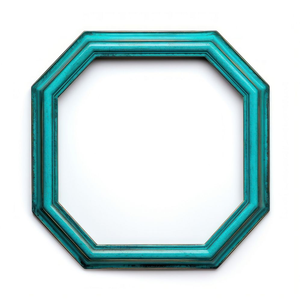 Octagon Turquoise frame vintage turquoise white background accessories. AI generated Image by rawpixel.