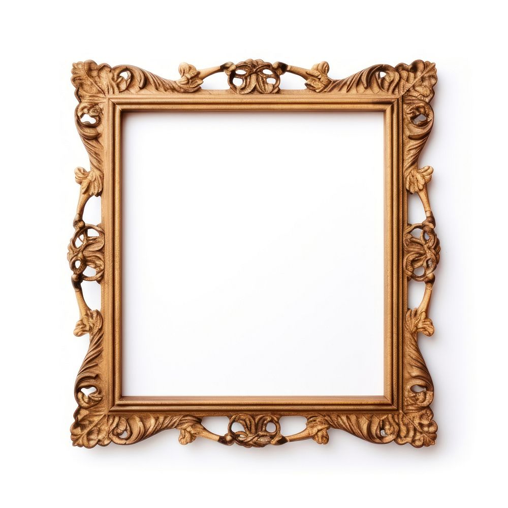 Wood frame vintage mirror white background architecture. AI generated Image by rawpixel.