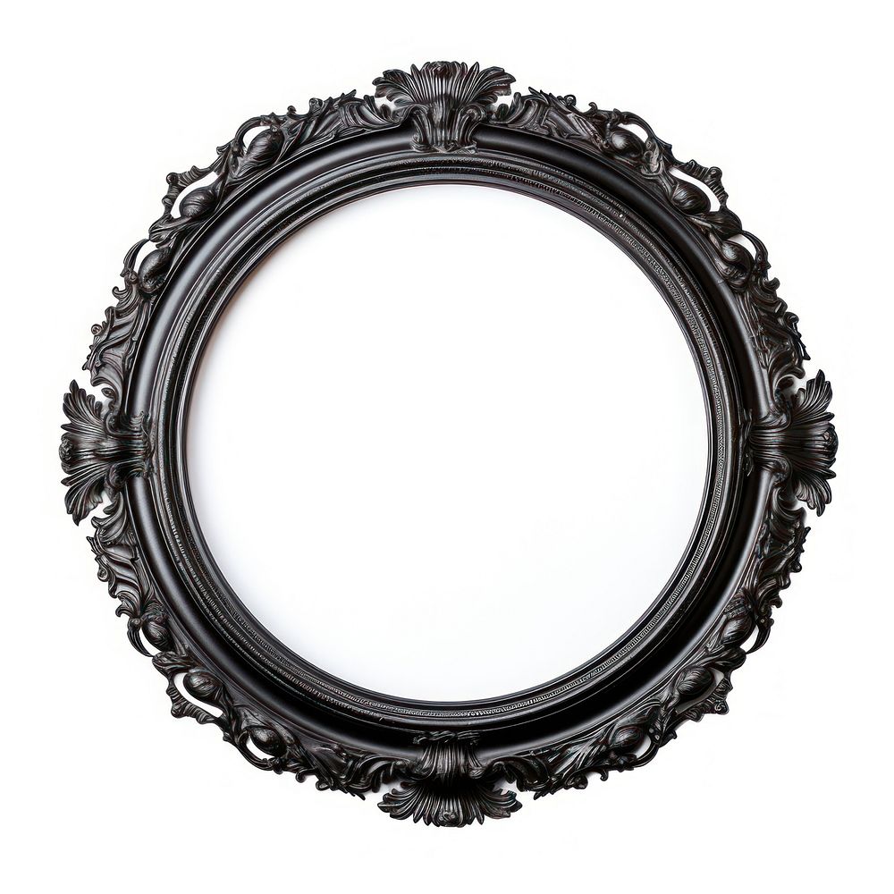 Circle black circle mirror frame. 