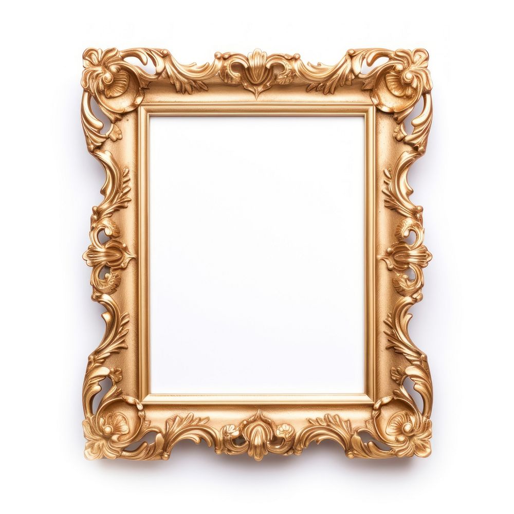 Gold frame vintage photo white background architecture. AI generated Image by rawpixel.