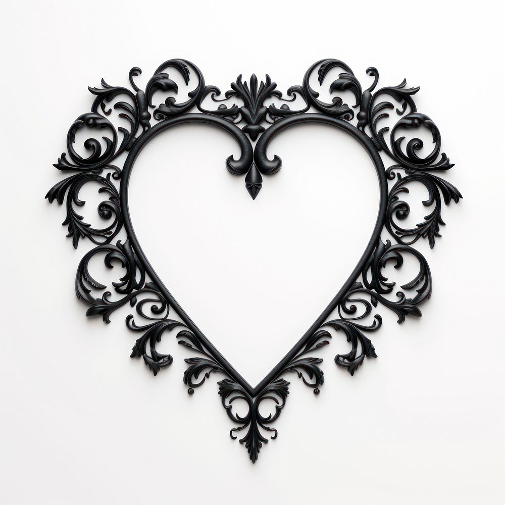 Simple black Heart design frame vintage heart white background celebration. AI generated Image by rawpixel.