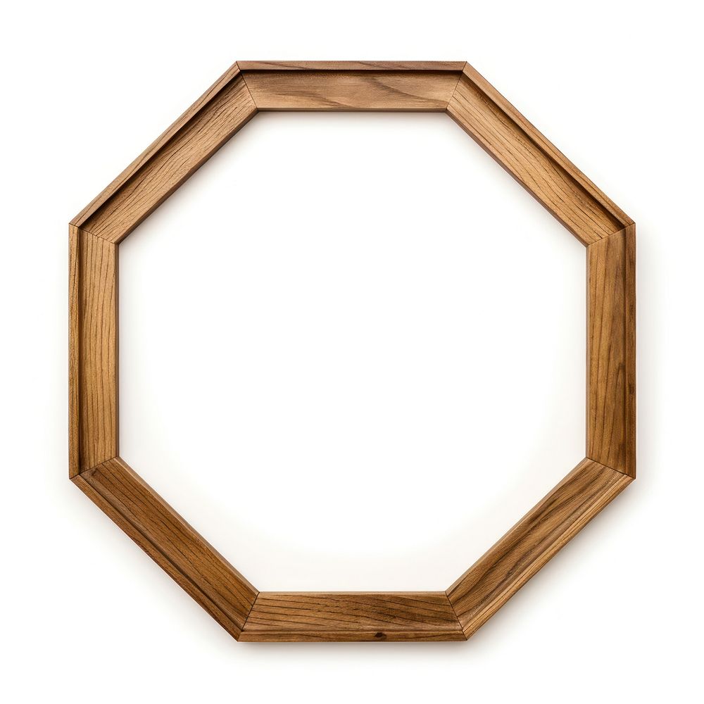 Wood Octagon design frame vintage wood photo white background. AI generated Image by rawpixel.