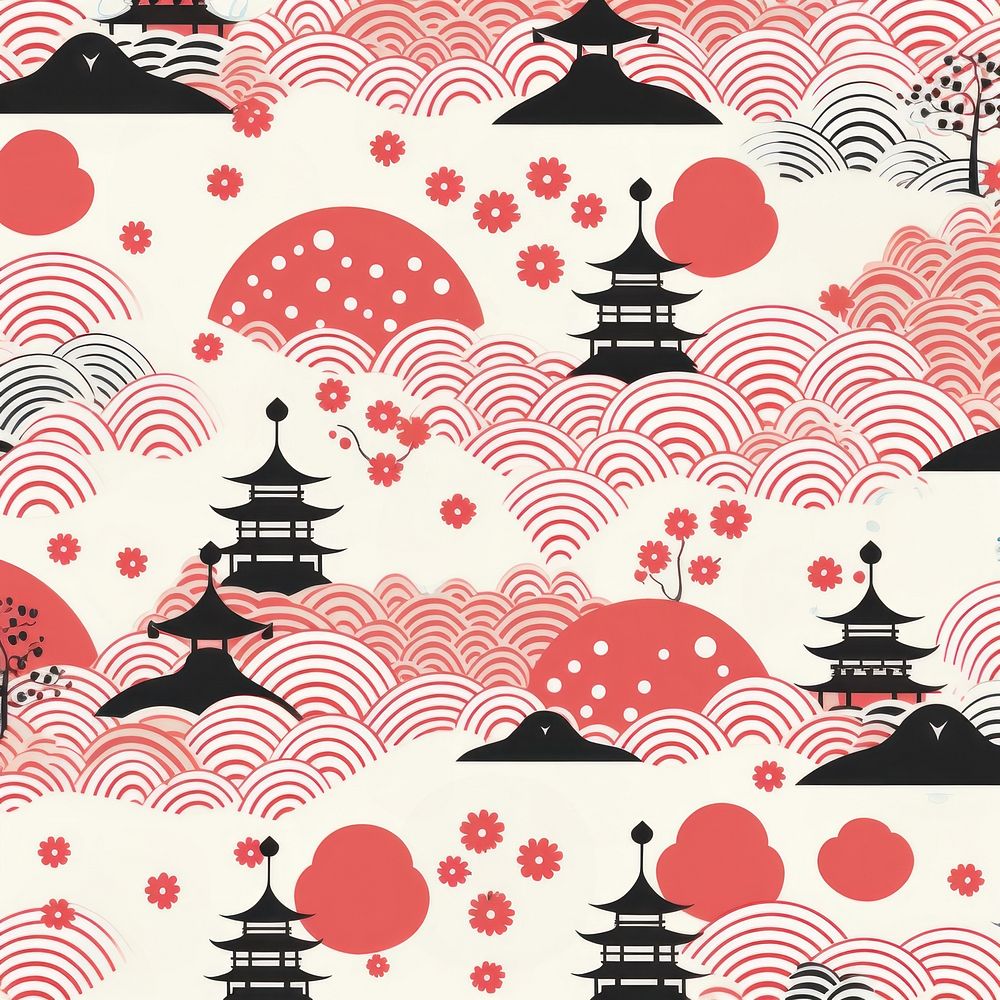 Japan pattern backgrounds art architecture. AI generated Image by rawpixel.