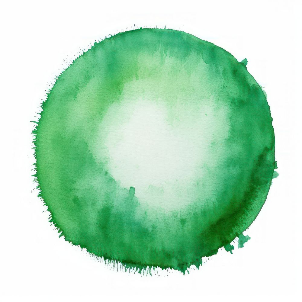 Circle green shape paint white background. AI generated Image by rawpixel.