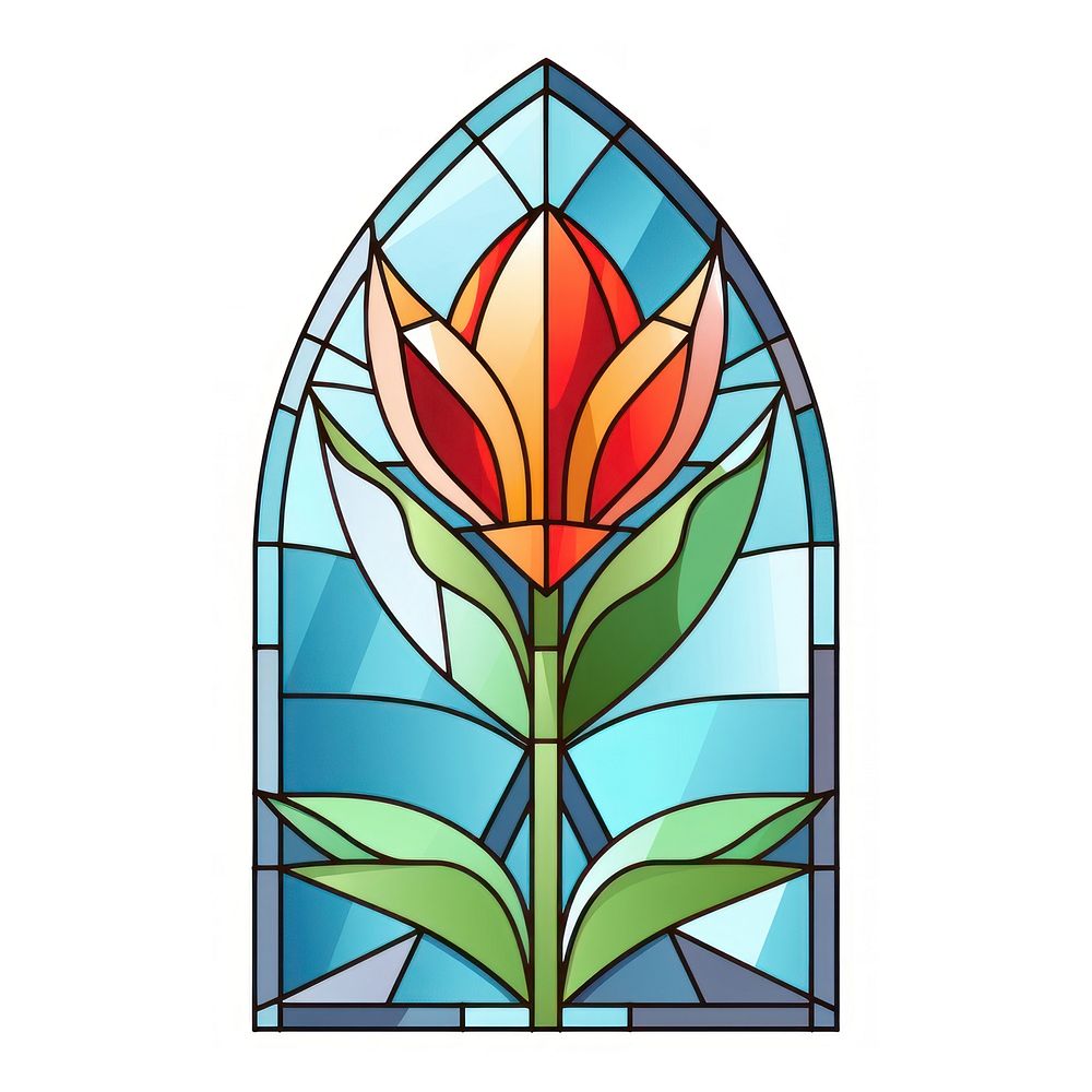 Glass Tulip tulip art stained glass. AI generated Image by rawpixel.