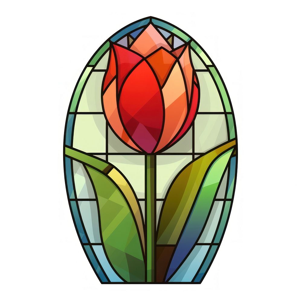 Glass Tulip tulip art stained glass. AI generated Image by rawpixel.
