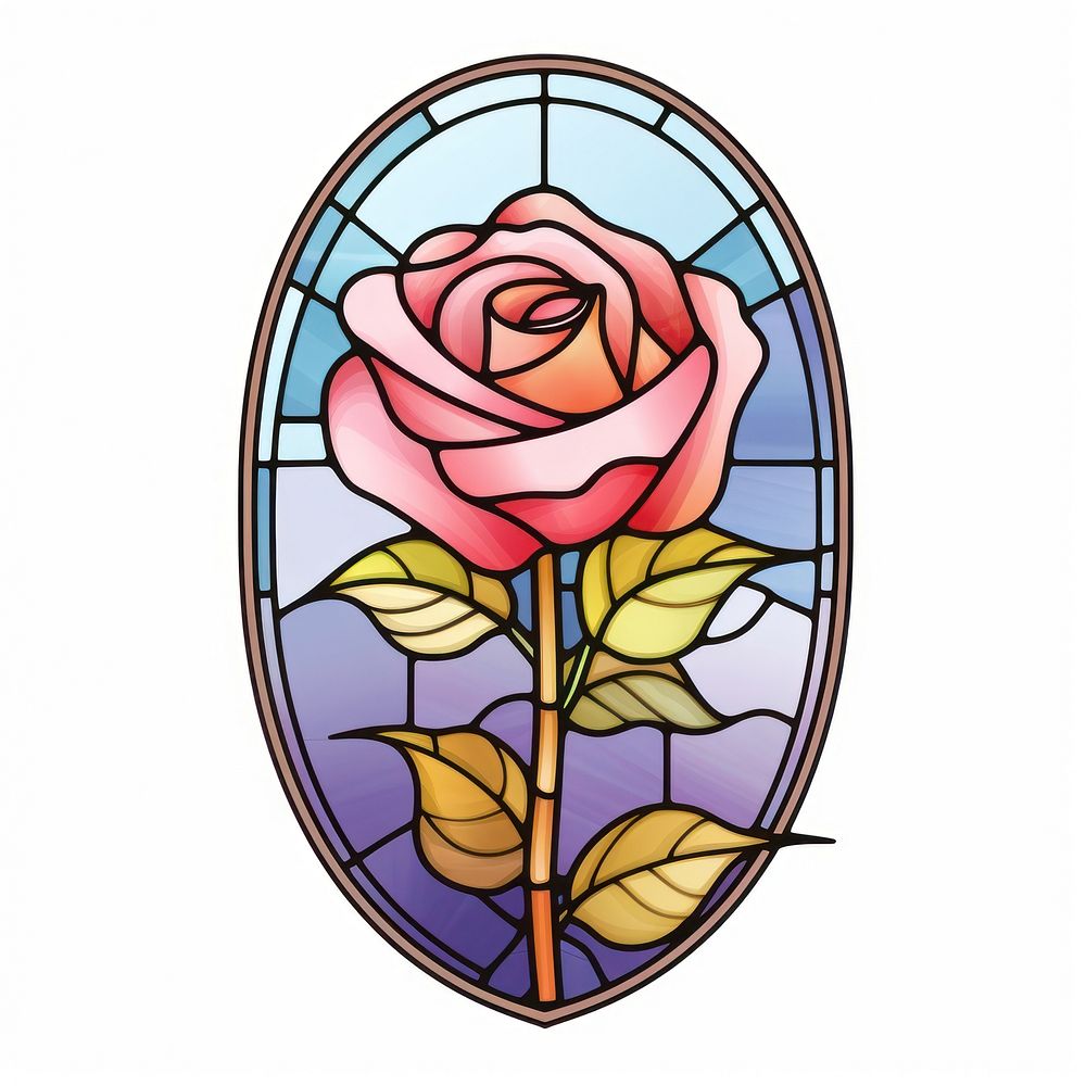 Glass rose art stained glass creativity. AI generated Image by rawpixel.