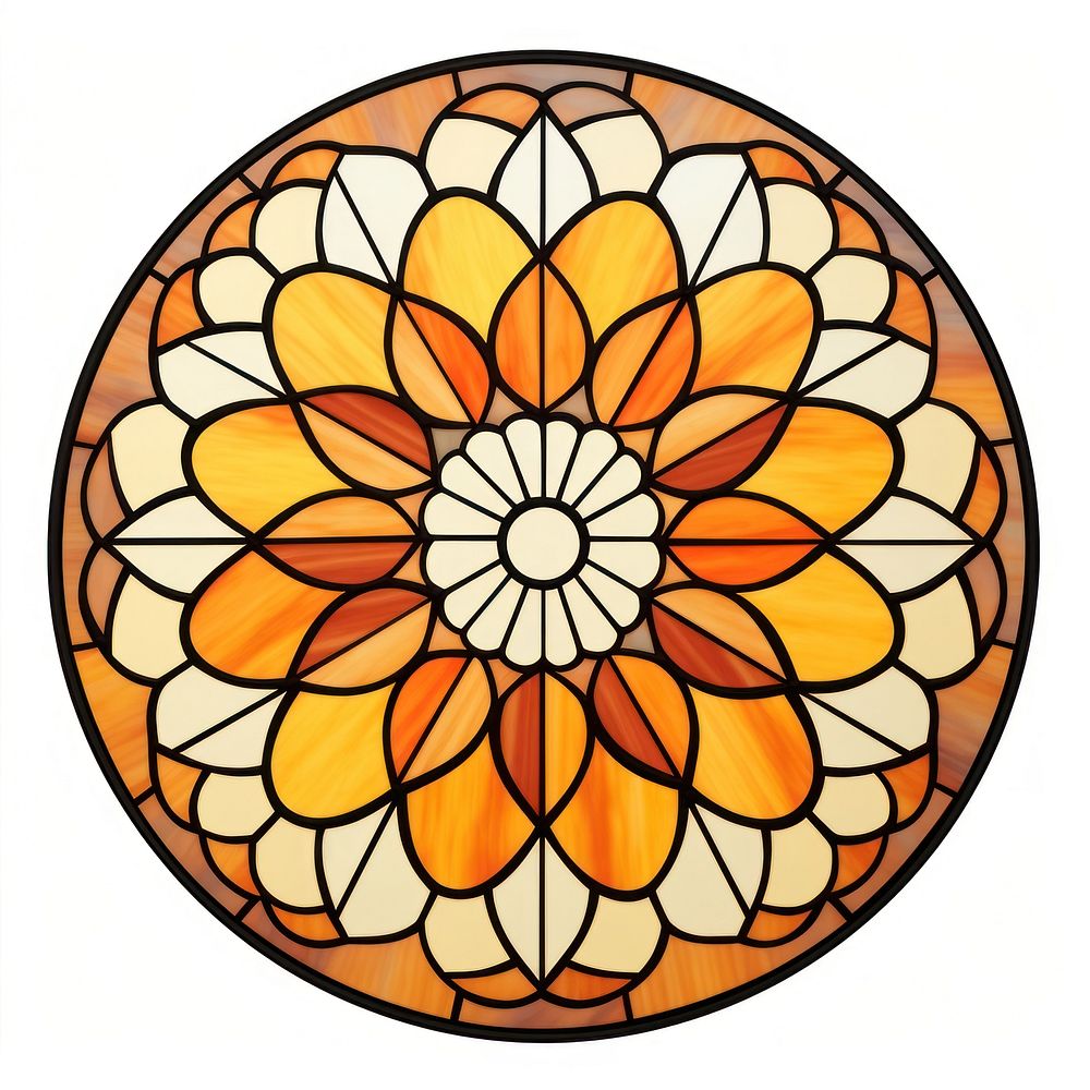 Glass Marigold shape art stained glass. AI generated Image by rawpixel.