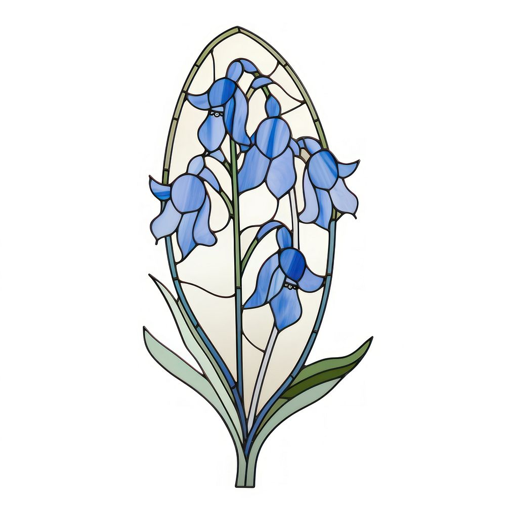 Glass bluebells flower plant art. AI generated Image by rawpixel.