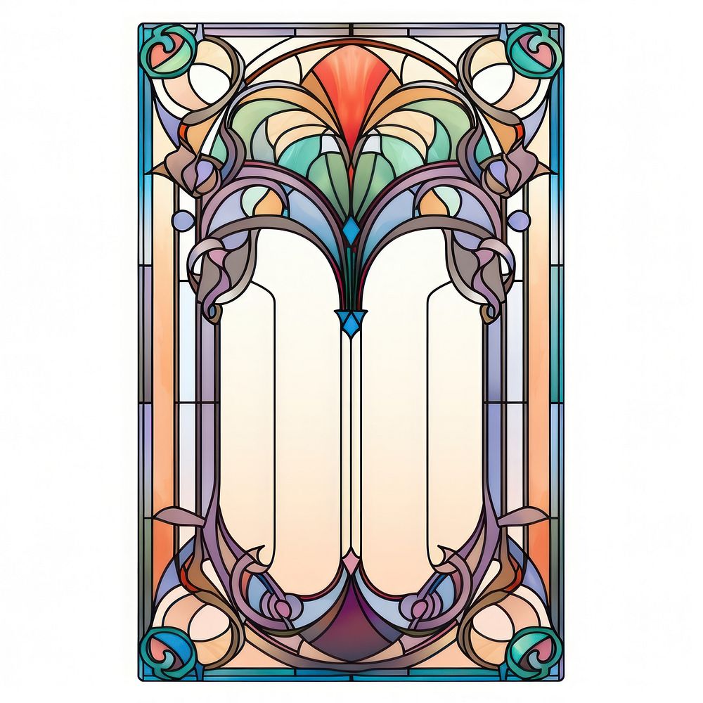 Glass Frame Ornament art stained glass architecture. AI generated Image by rawpixel.