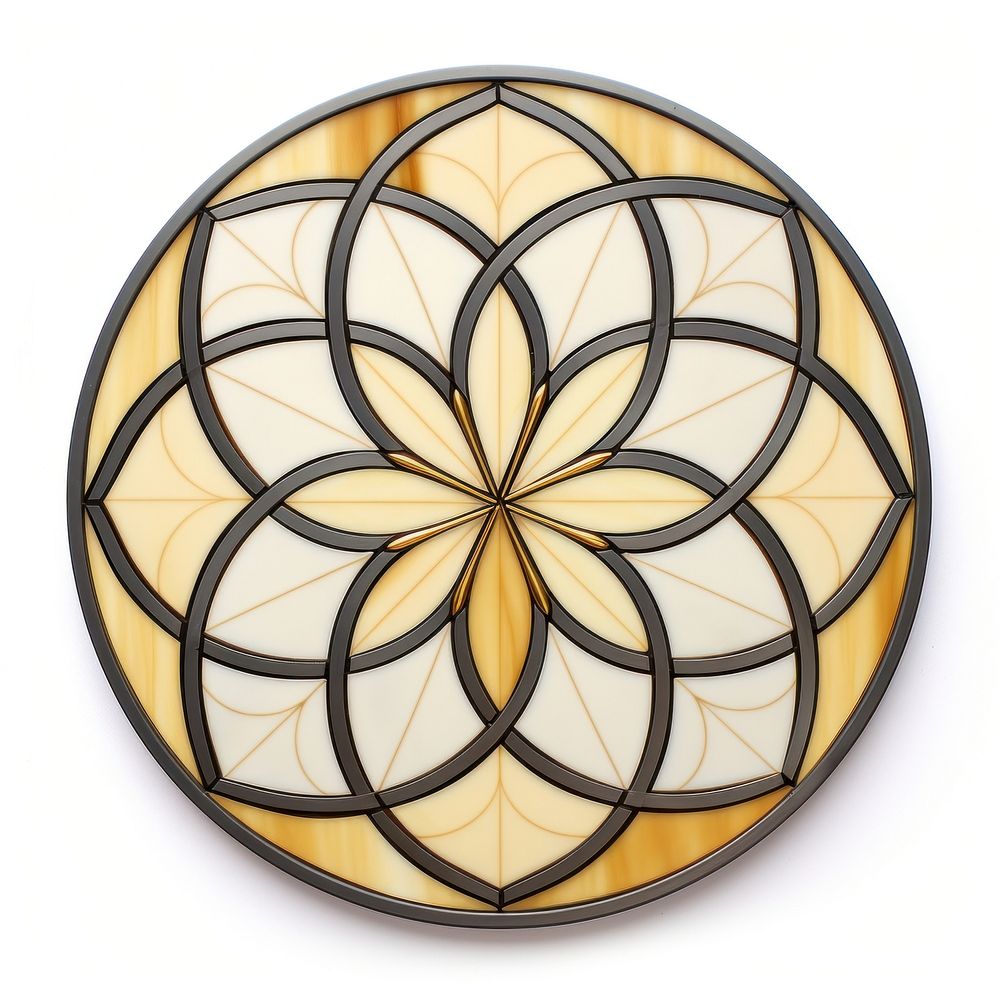 Glass Gold flower shape art white background. AI generated Image by rawpixel.