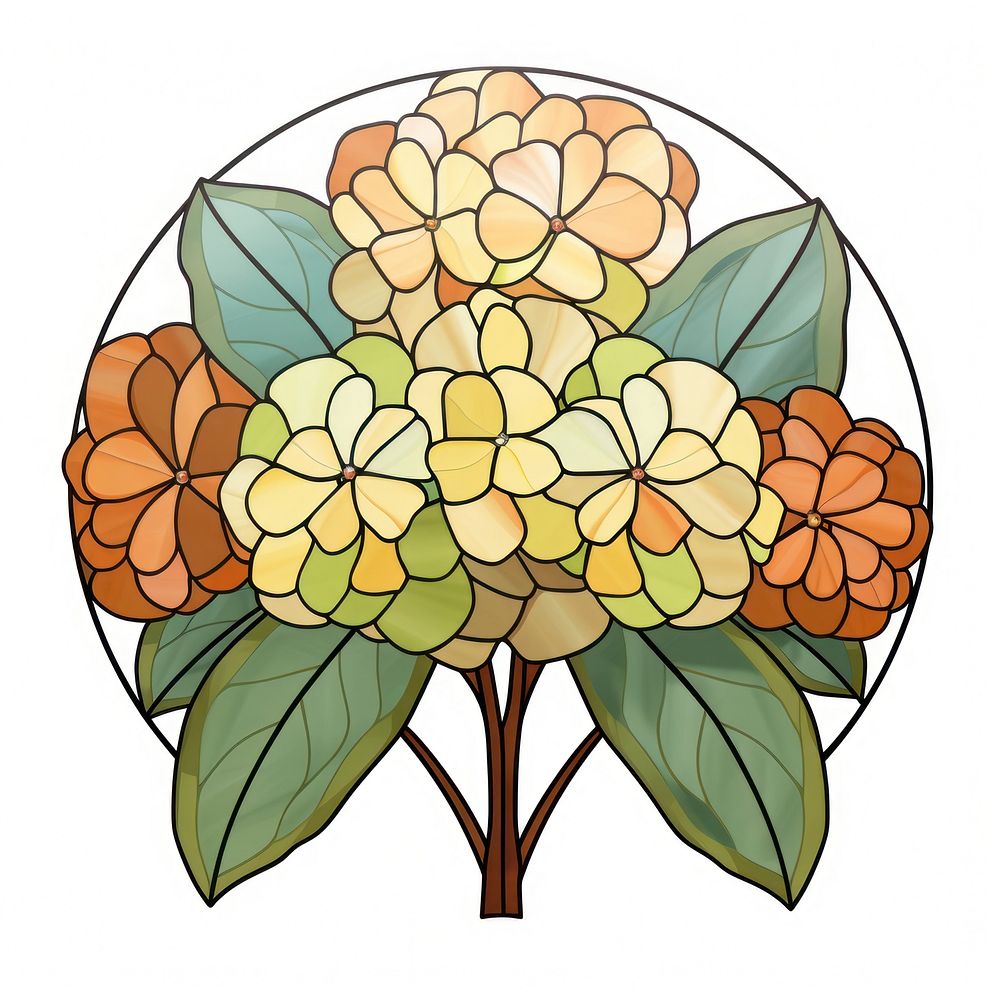 Glass Hydrangea art pattern flower. AI generated Image by rawpixel.