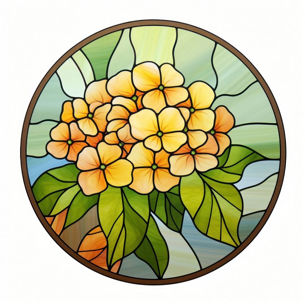 Glass Hydrangea art shape stained glass. AI generated Image by rawpixel.