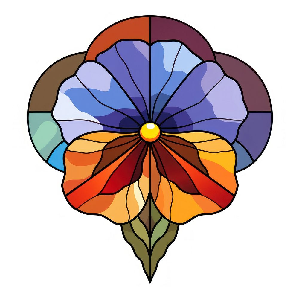 Glass Pansy art flower shape. AI generated Image by rawpixel.