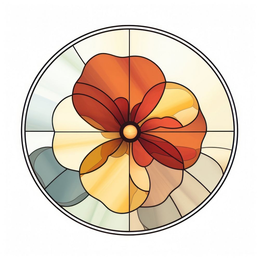 Glass Pansy shape art stained glass. AI generated Image by rawpixel.