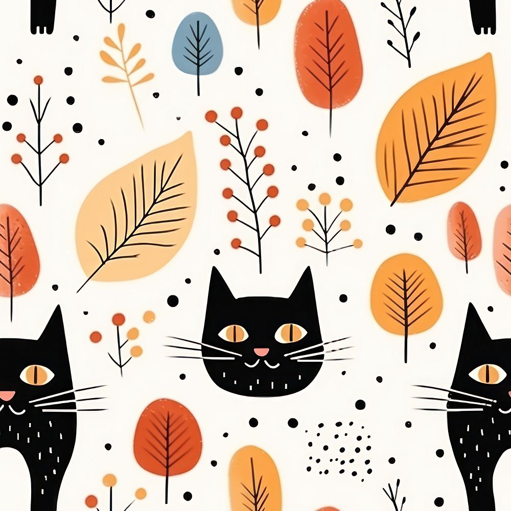 Cat pattern nature backgrounds. AI generated Image by rawpixel.