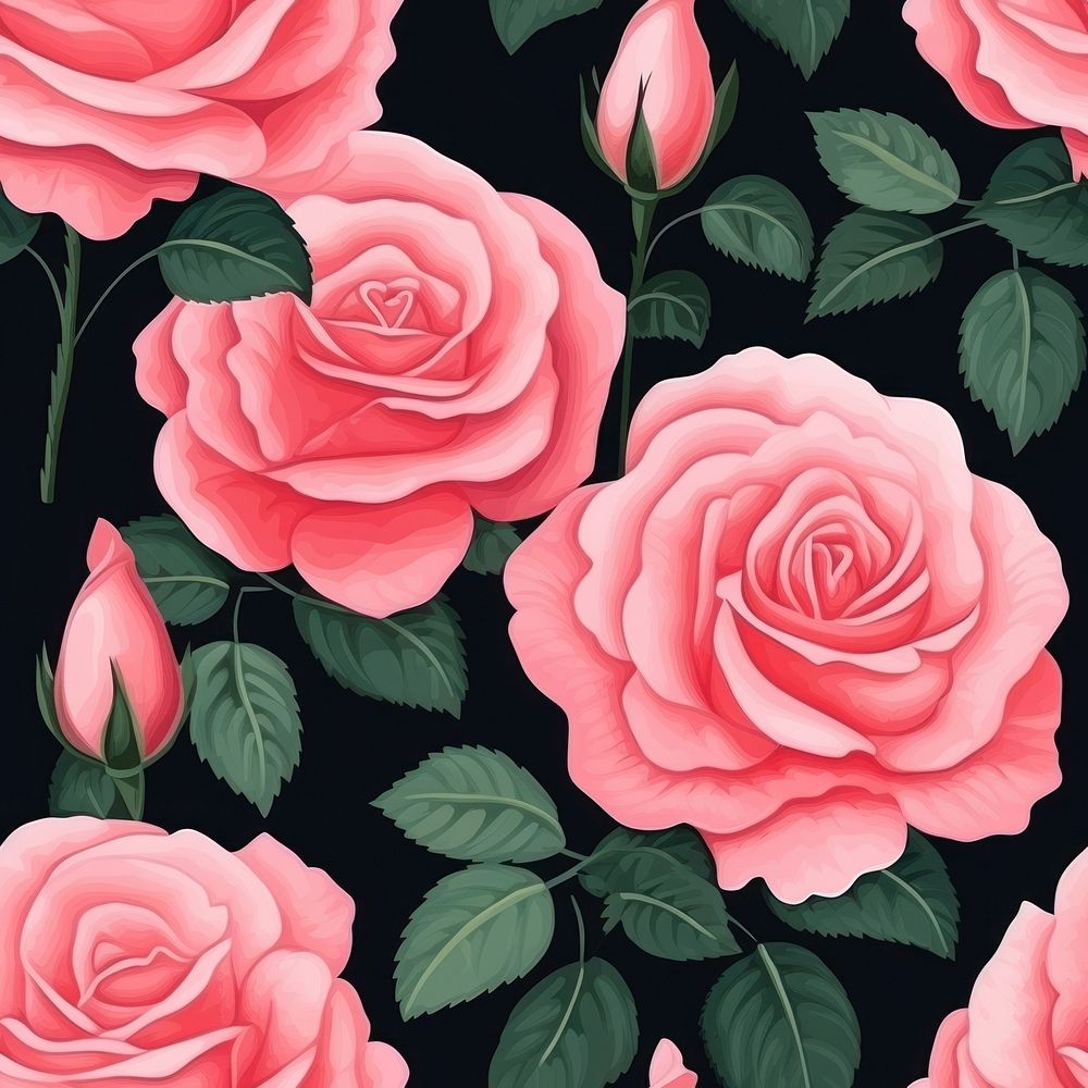 Pink rose pattern flower petal. AI generated Image by rawpixel.