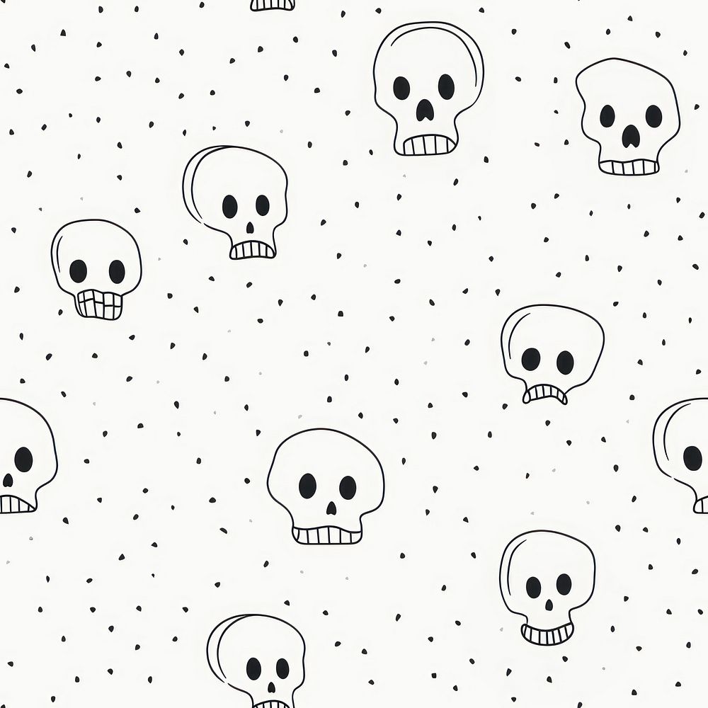 Skull pattern backgrounds drawing. AI generated Image by rawpixel.