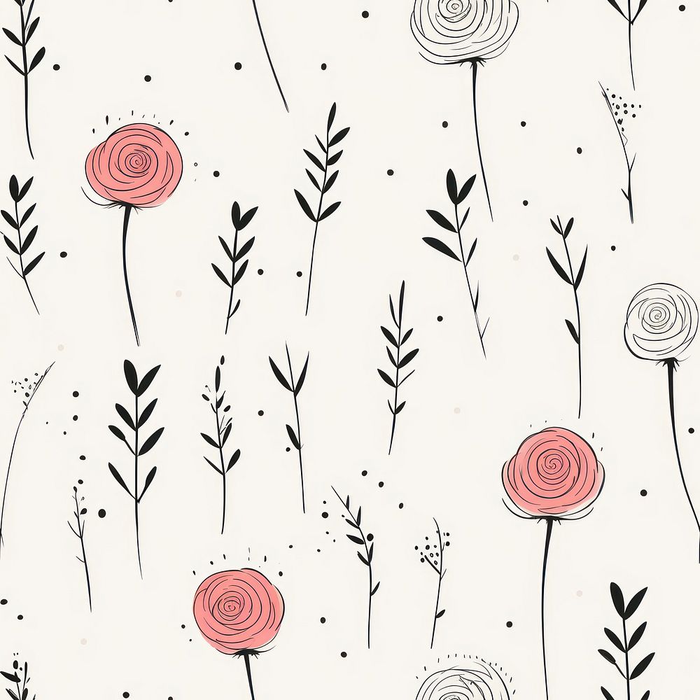 Rose pattern backgrounds wallpaper. AI generated Image by rawpixel.