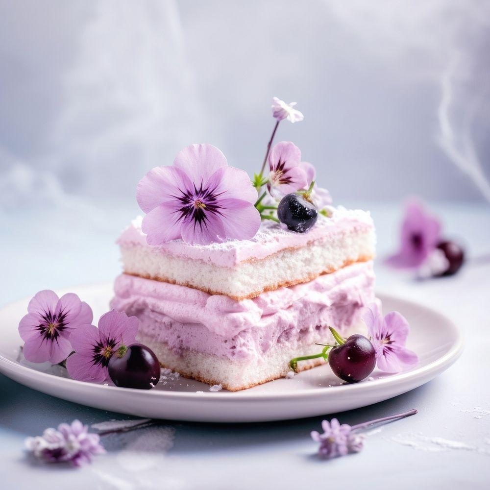 Fruits cake flower dessert cream. AI generated Image by rawpixel.