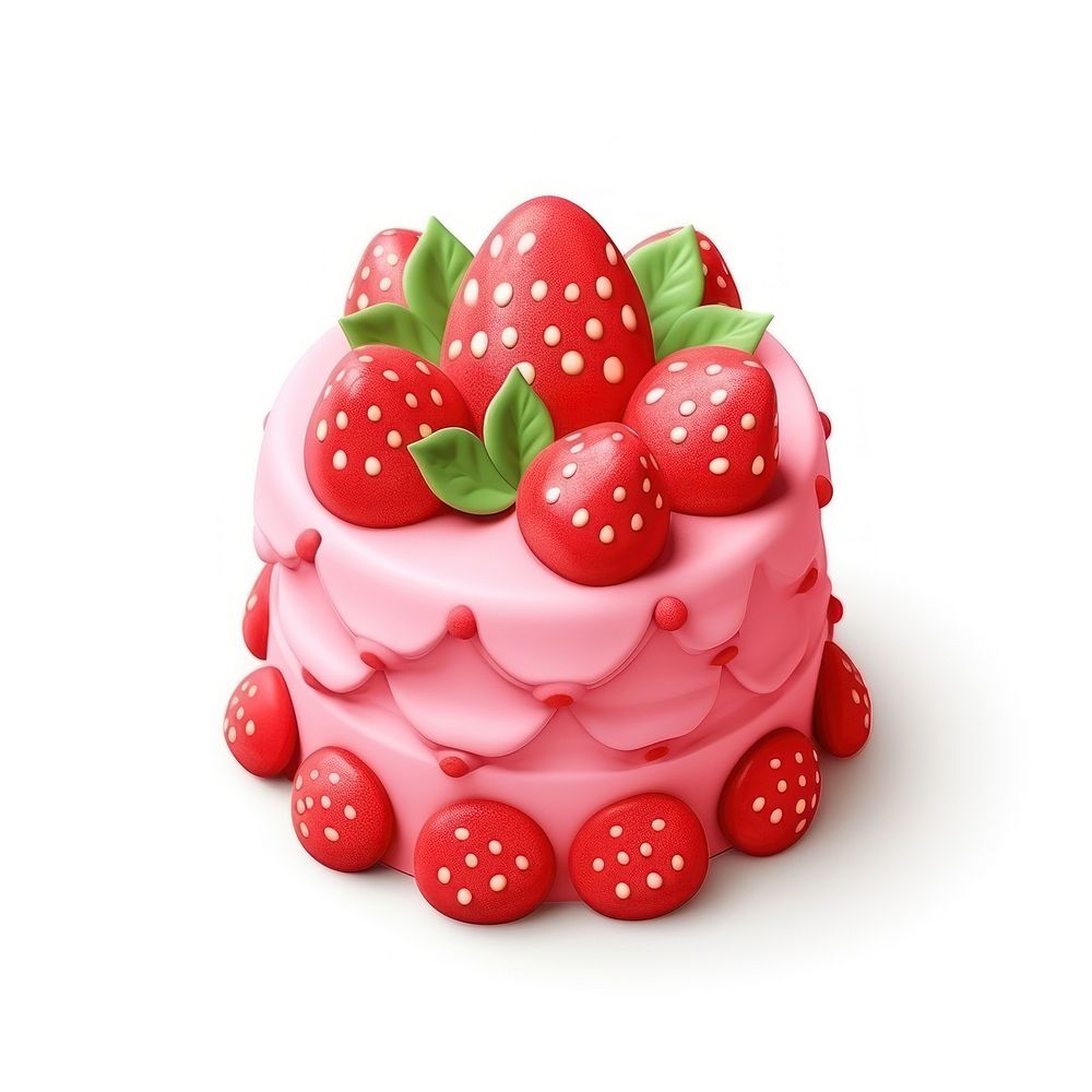 Strawberry cake dessert fruit plant. AI generated Image by rawpixel.
