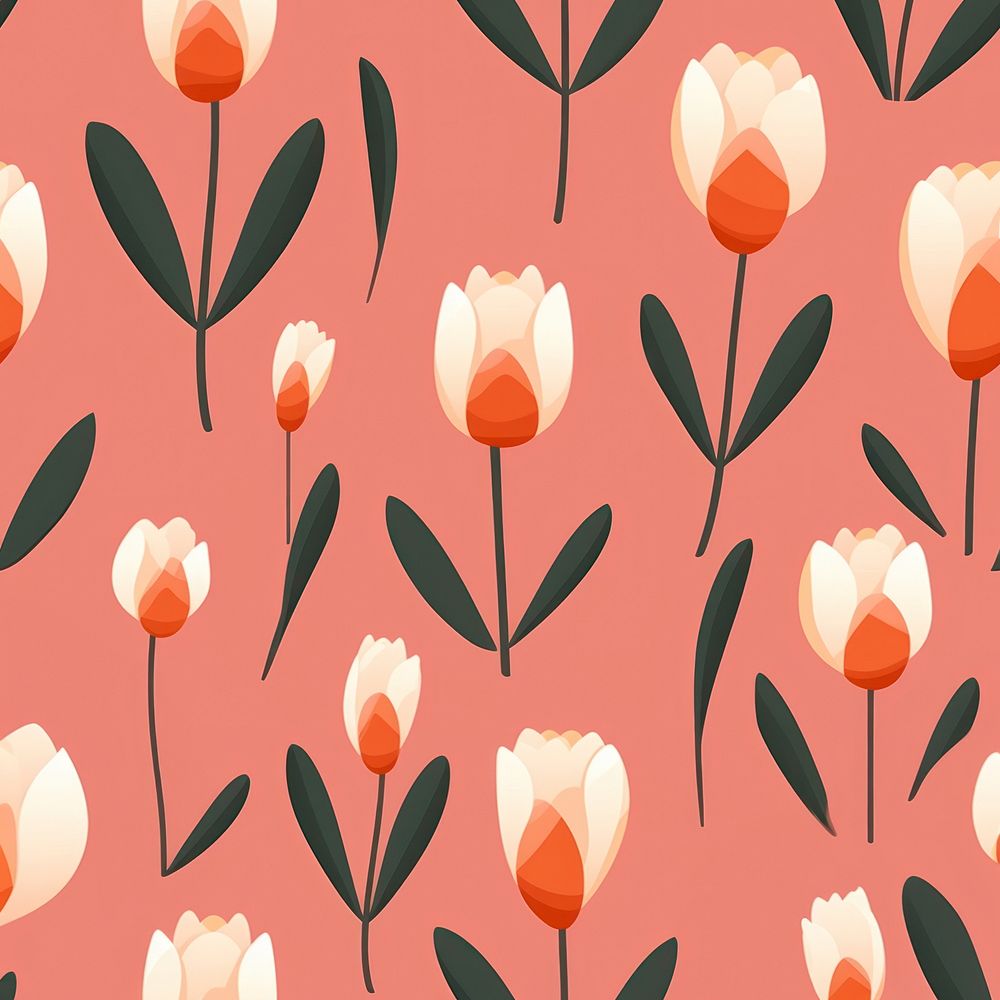 Tulips pattern backgrounds wallpaper. AI generated Image by rawpixel.