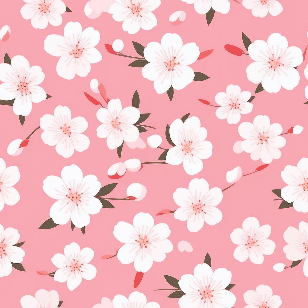 Sakura pattern backgrounds wallpaper. AI generated Image by rawpixel.