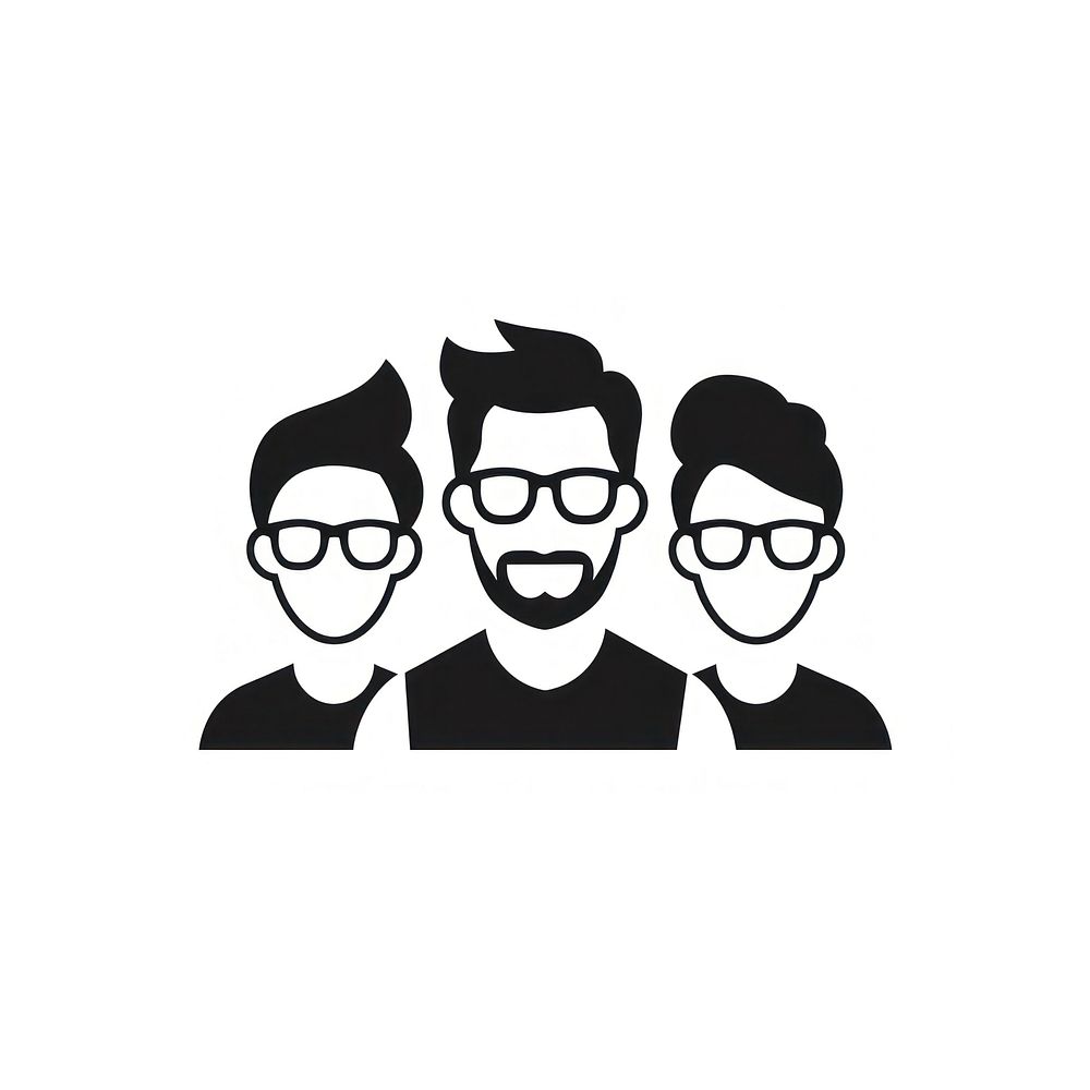 Glasses logo white background togetherness. AI generated Image by rawpixel.