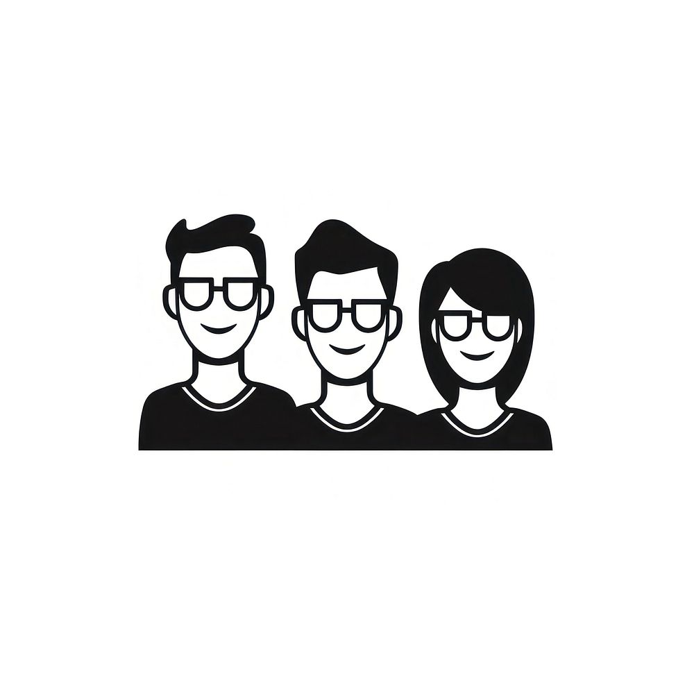 Glasses black logo white background. AI generated Image by rawpixel.