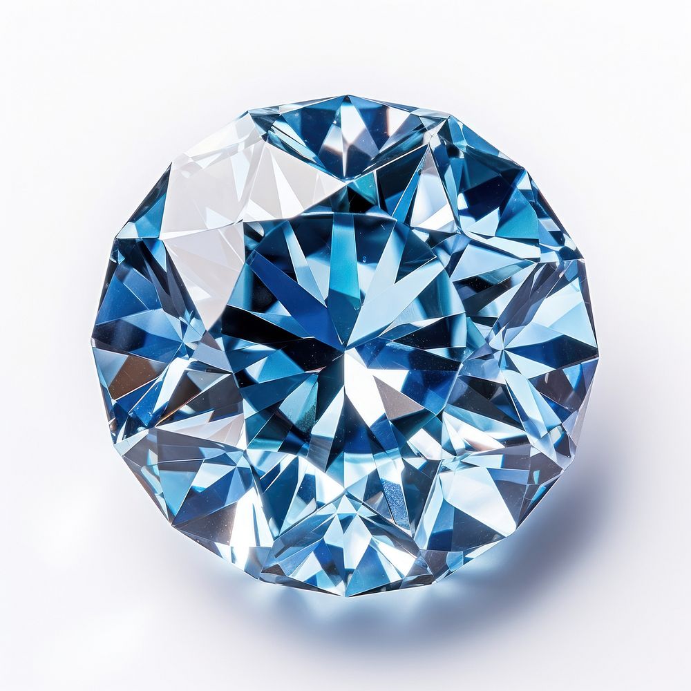 Blue diamond gemstone jewelry white background. AI generated Image by rawpixel.