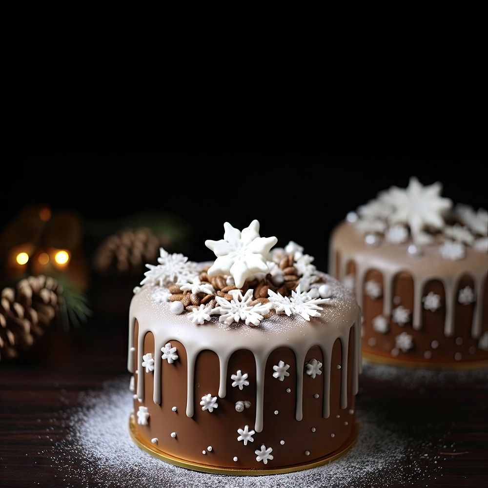 Christmas cake decoration dessert. AI generated Image by rawpixel.