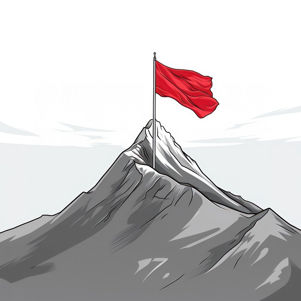 Businessman flag mountain sky. AI generated Image by rawpixel.
