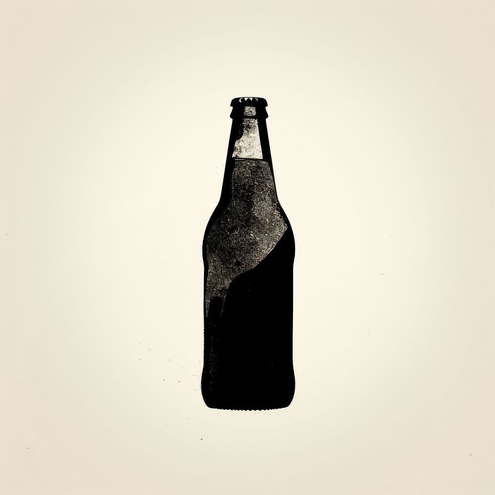 Beer bottle drink black. AI generated Image by rawpixel.