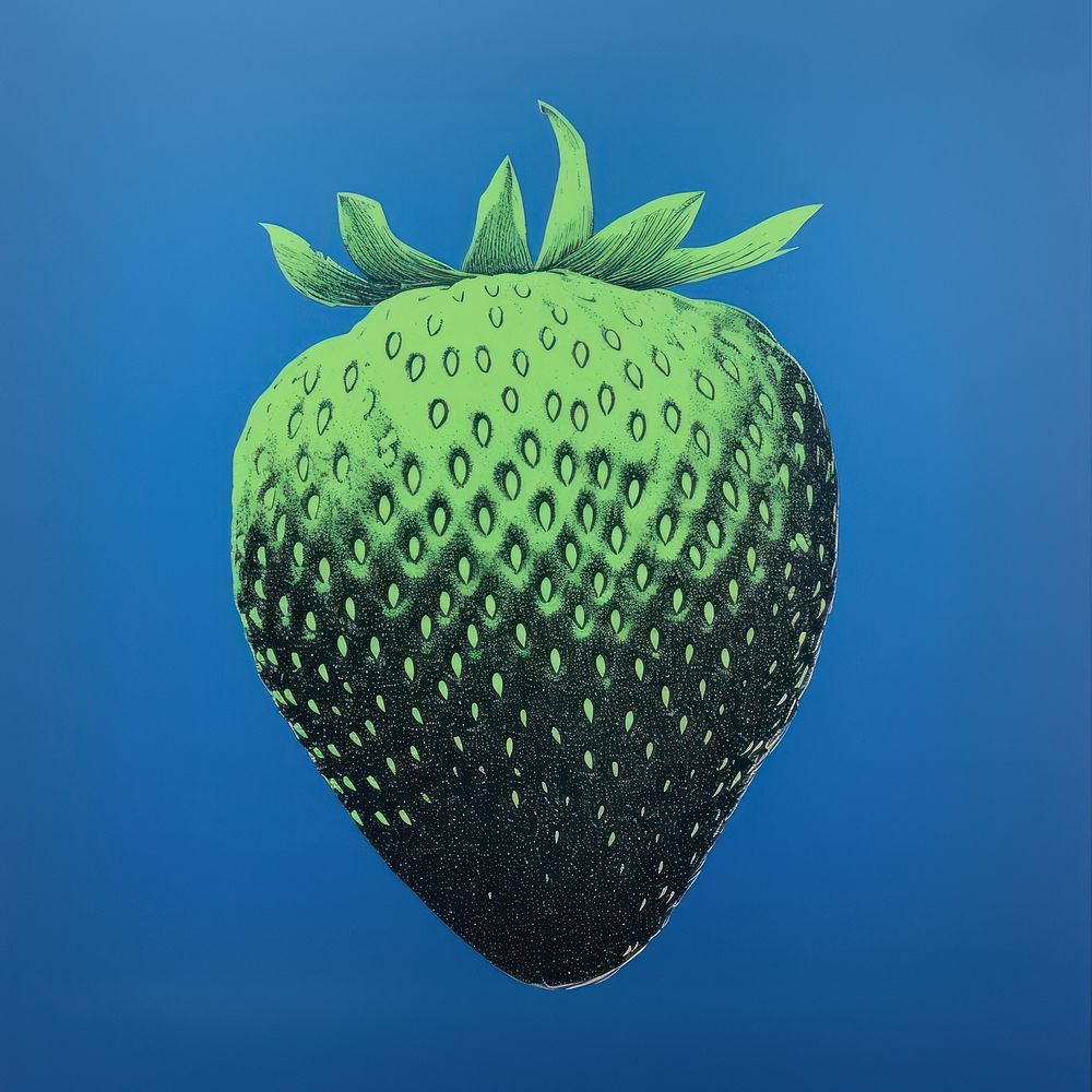 Strawberry green fruit plant. AI generated Image by rawpixel.