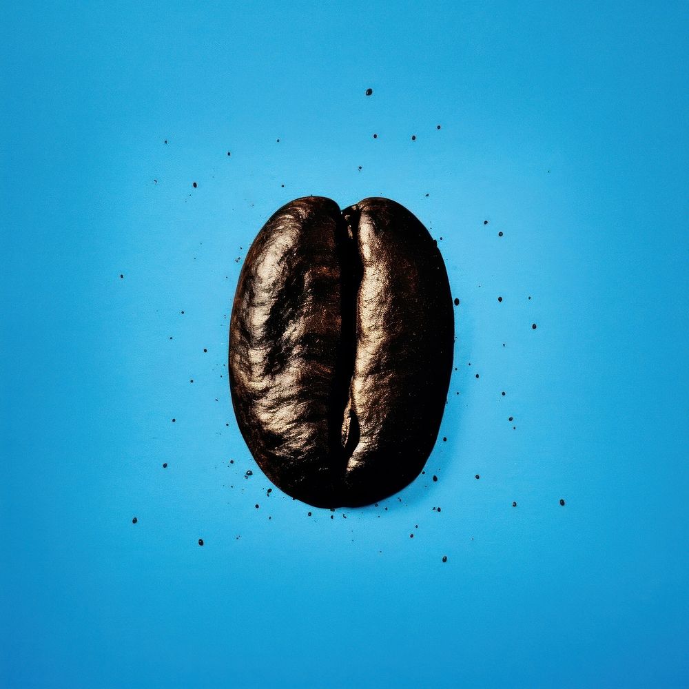 Coffee bean brown blue blue background. AI generated Image by rawpixel.
