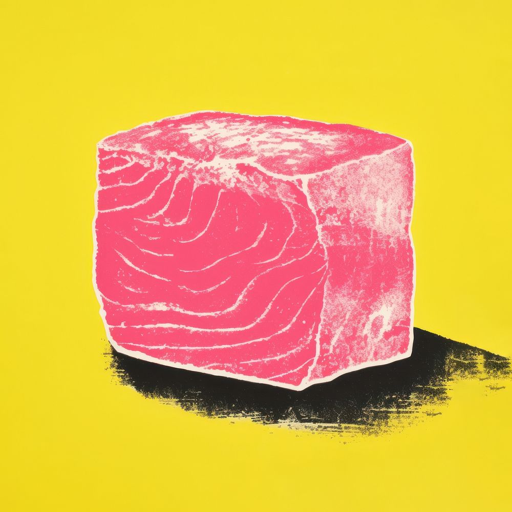 Sushi yellow food pink. AI generated Image by rawpixel.